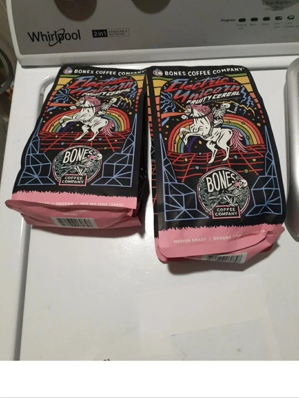 Bones Coffee Beans  Electric unicorn fruit cereal 12oz X2